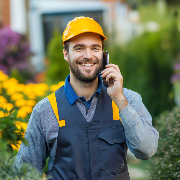 Hopme Services Landscaper Talking On The Phone Thanks To Call Tracking